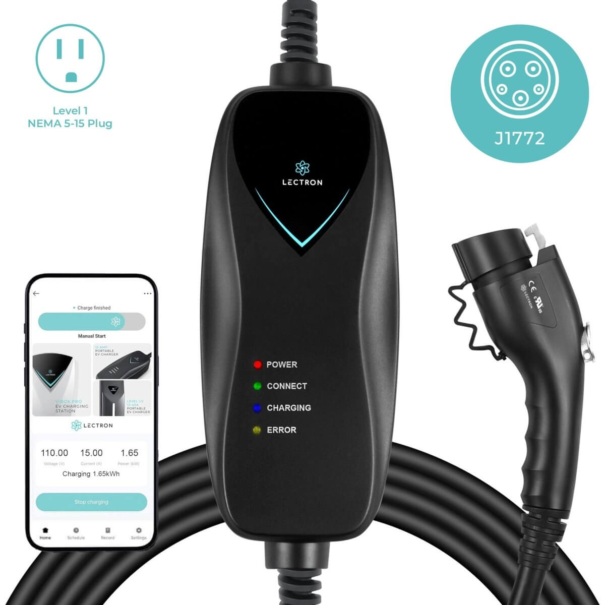 Lectron Portable Level 1 J1772 Charger (WiFi)